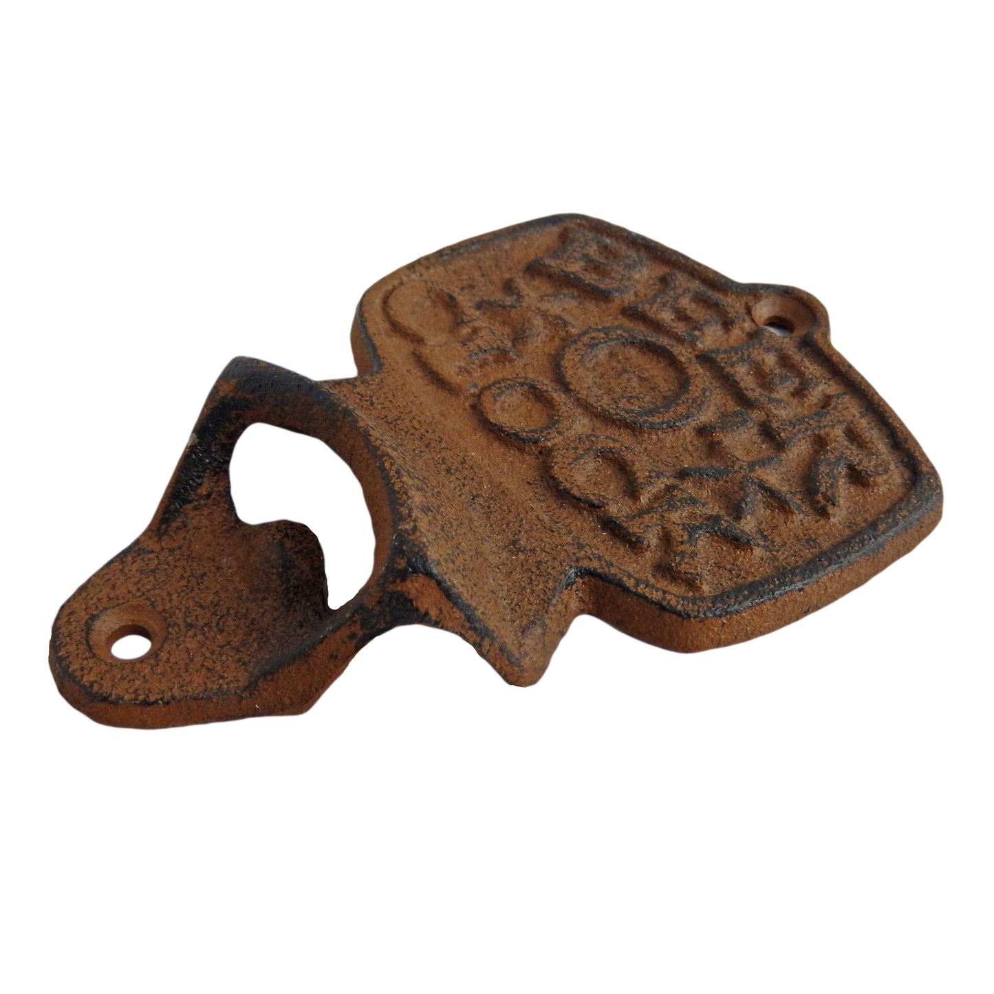 Cast Iron Beer O' Clock Beer Soda Bar Bottle Opener Wall Mounted Rustic Brown