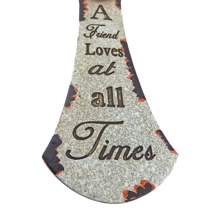 Heart With Jewel Wall Cross Engraved Stone Look Inspirational Joy Hope Grace 19 inch