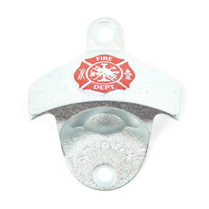 Embossed Fireman Beer Bottle Opener Starr X Maltese Cross Wall Mounted