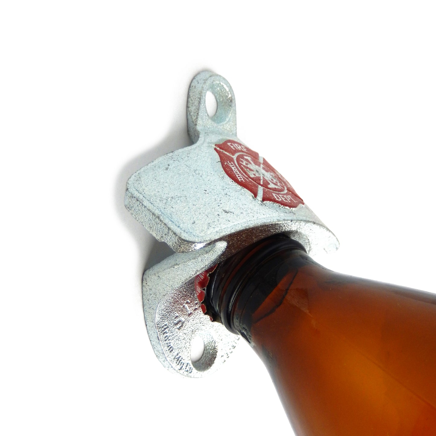 Embossed Fireman Beer Bottle Opener Starr X Maltese Cross Wall Mounted