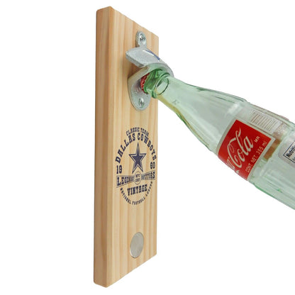 Custom Wooden Magnetic Dallas Cowboys Beer Soda Bottle Opener Wall Mounted 10 in