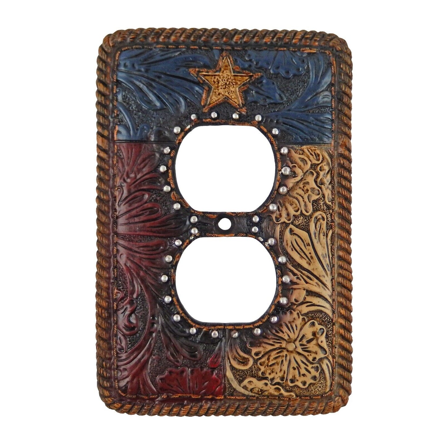 Rustic Floral Texas Flag Switch Plate Cover Star Rope Outlet Toggle Western