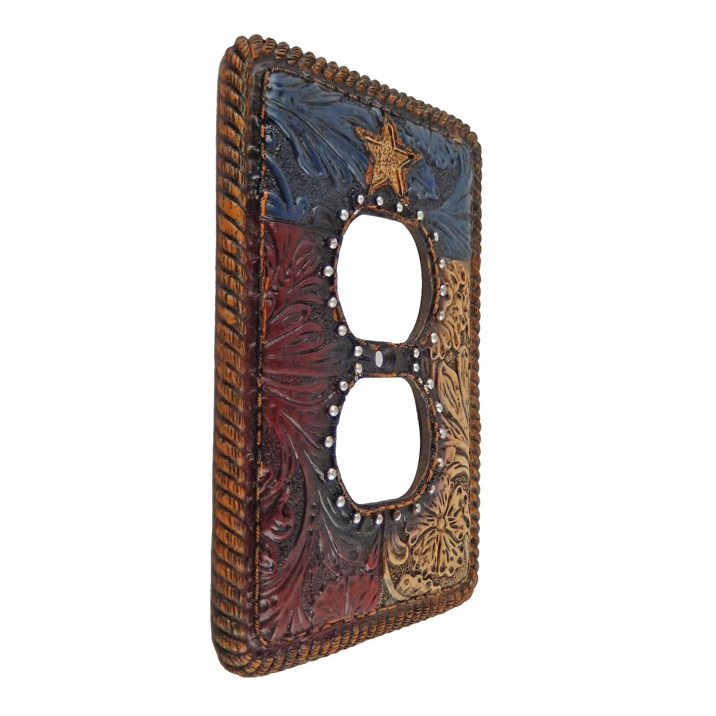 Rustic Floral Texas Flag Switch Plate Cover Star Rope Outlet Toggle Western