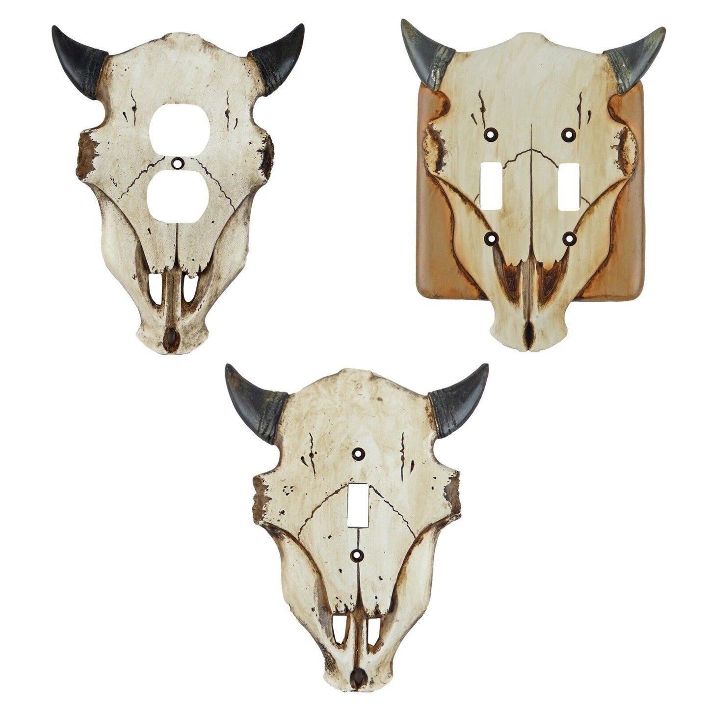 Western Cow Skull Longhorn Switch Wall Plate Covers  Toggle 8" tall x 6.25 Wide