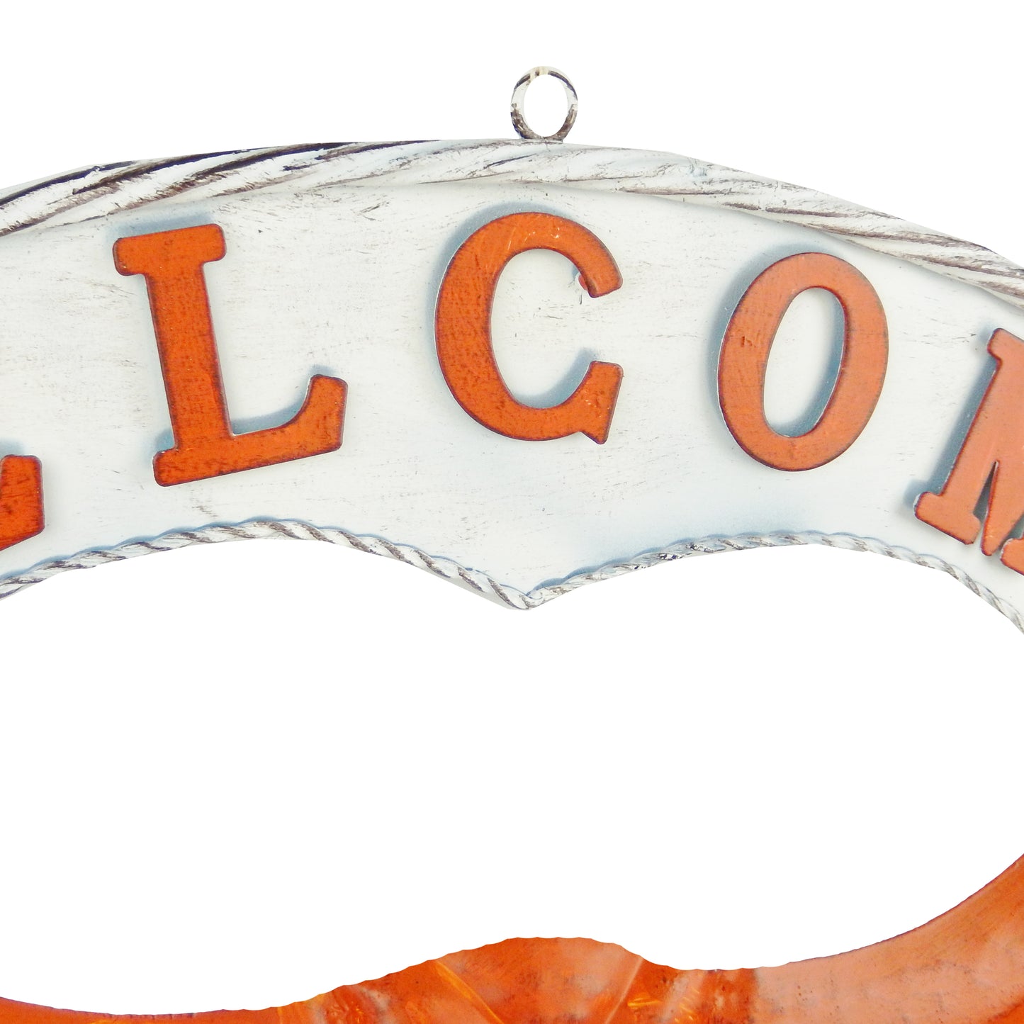 UT Texas Longhorns Metal Welcome Porch Wall Decor Rustic Orange & White 22.5 in