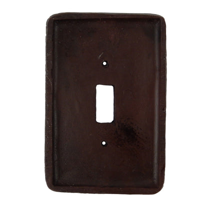 Western Weave Pattern Wall Plate Cover Single Toggle Switch Silver Accents