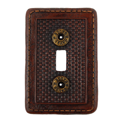 12 Gauge Red Shotgun Shell Switch Wall Plate Covers Weave Stitched Pattern