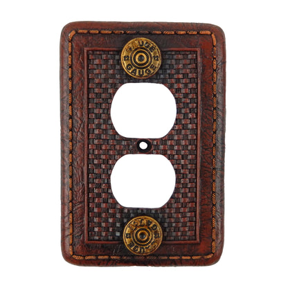 12 Gauge Red Shotgun Shell Switch Wall Plate Covers Weave Stitched Pattern