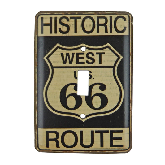 Metal Rustic Historic West US Route 66 Single Toggle Switch Wall Plate Cover