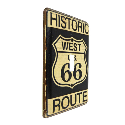 Metal Rustic Historic West US Route 66 Single Toggle Switch Wall Plate Cover