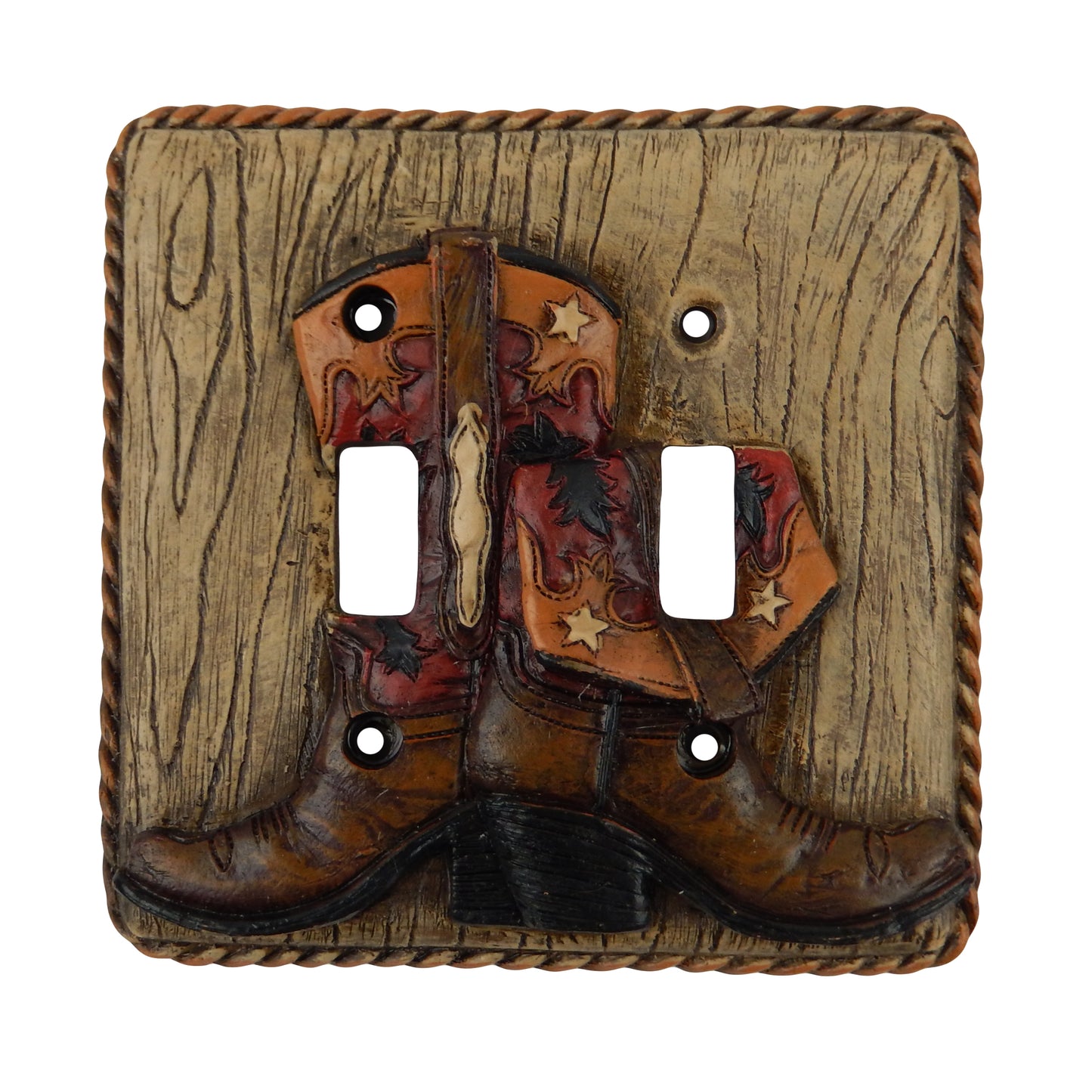 Western Brown Boots Rope Wall Plate Covers Single Double Toggle Switch Outlet