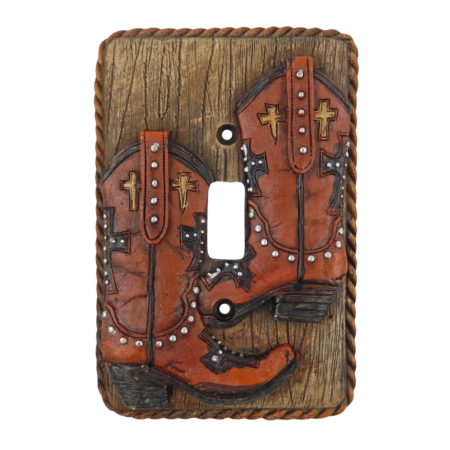 Western Brown Boots Rope Wall Plate Covers Single Double Toggle Switch Outlet