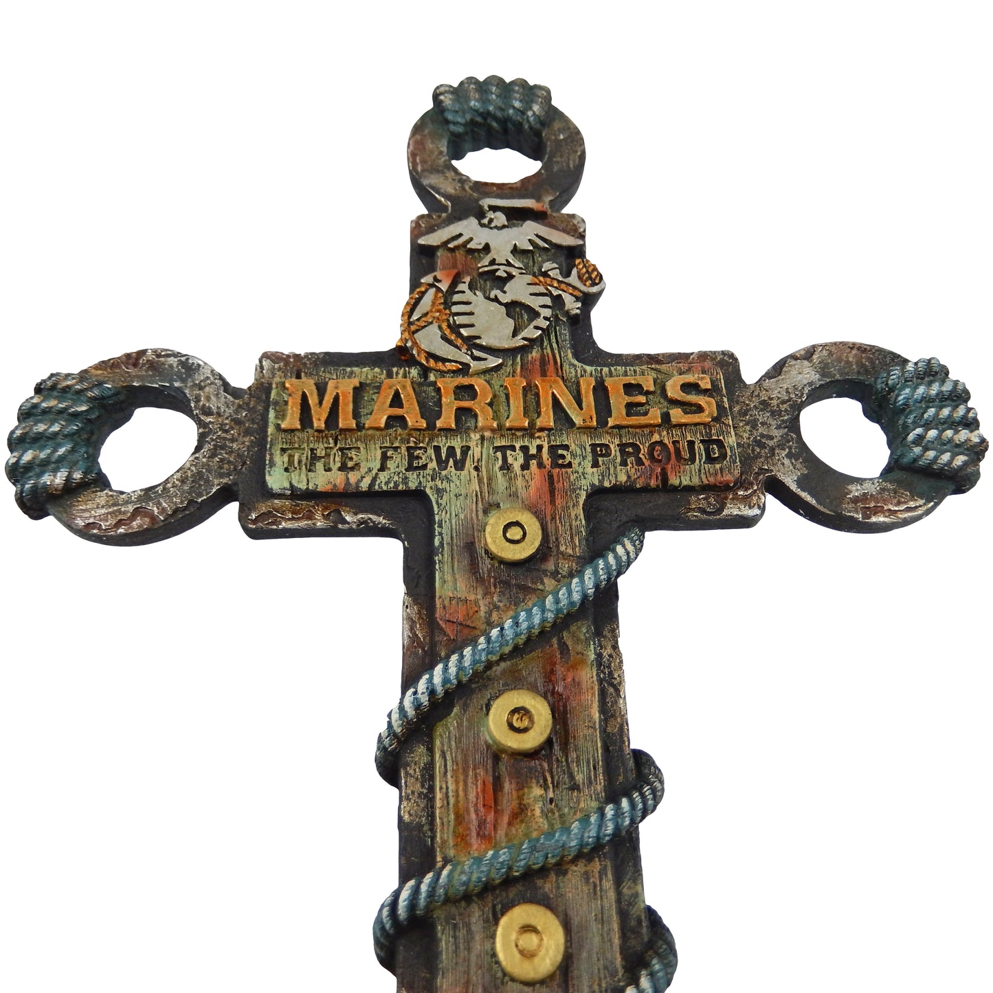 US Marines Decorative Wall Cross Emblem Anchor Rope The Few The Proud 12x7 in