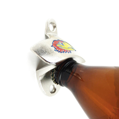 Kansas Jayhawks KU Beer Bottle Opener Wall Mount Zinc Alloy Big 12 NCAA Licensed