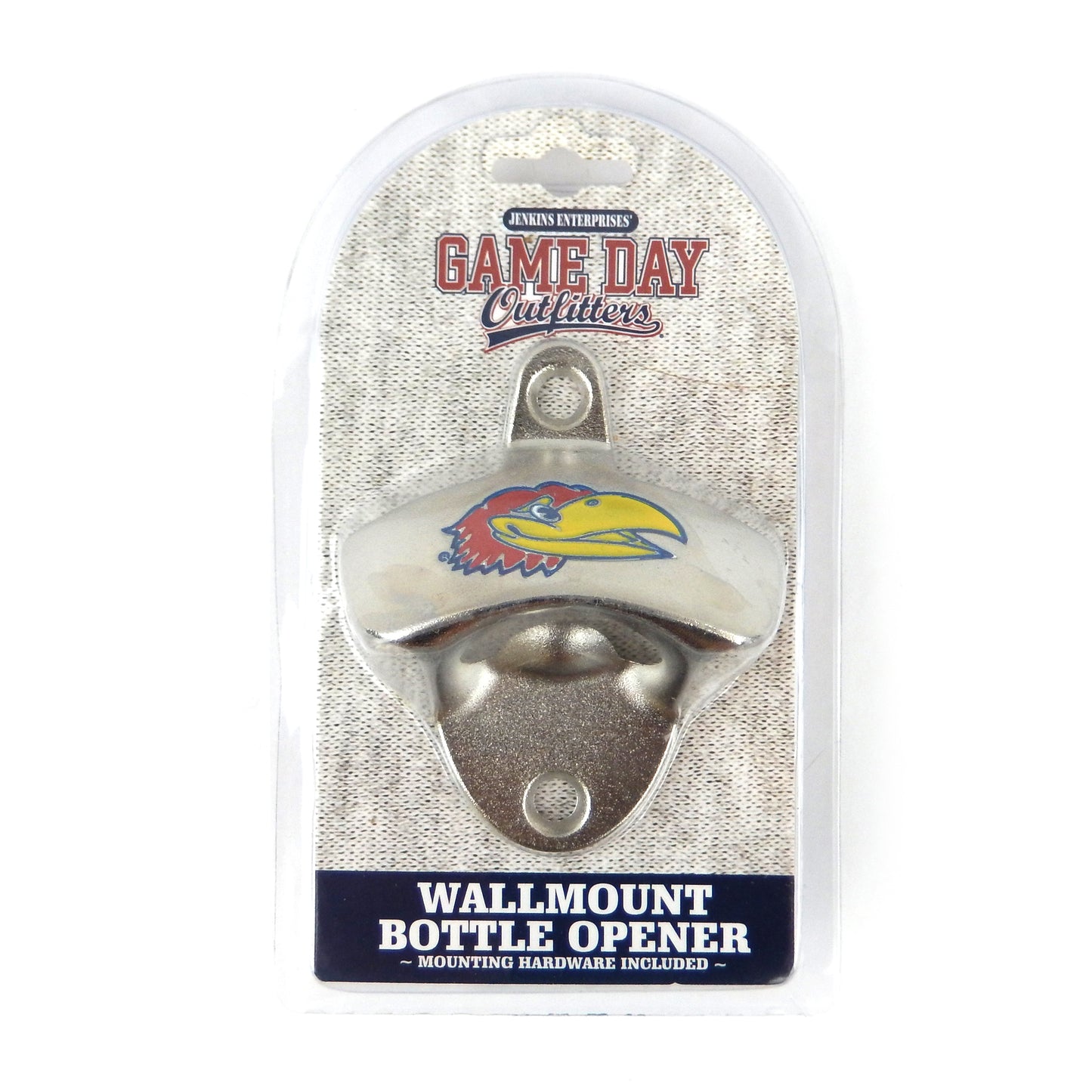 Kansas Jayhawks KU Beer Bottle Opener Wall Mount Zinc Alloy Big 12 NCAA Licensed