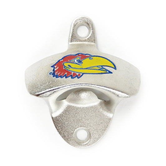 Kansas Jayhawks KU Beer Bottle Opener Wall Mount Zinc Alloy Big 12 NCAA Licensed