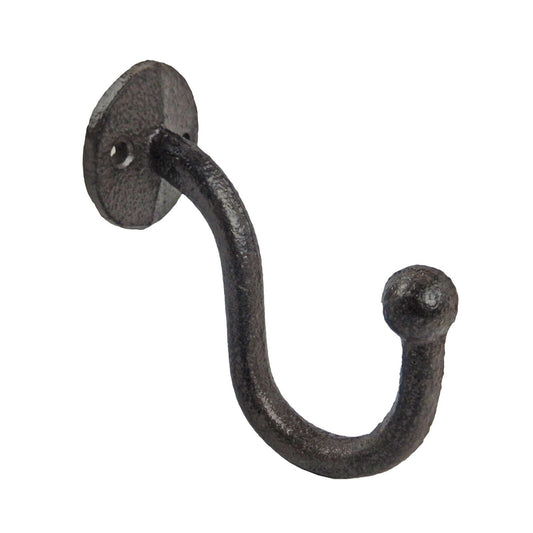 Cast Iron Door U Shaped Wall Hook Pots Hat Towel Coat Hanger Rustic Brown 3 1/4"