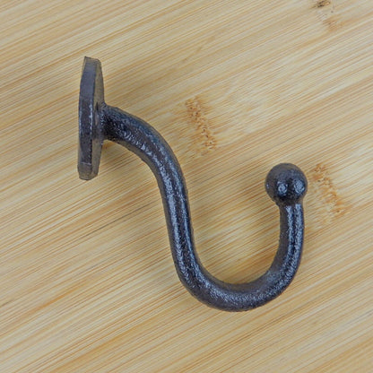 Cast Iron Door U Shaped Wall Hook Pots Hat Towel Coat Hanger Rustic Brown 3 1/4"