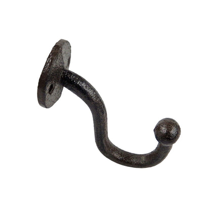 Cast Iron Door U Shaped Wall Hook Pots Hat Towel Coat Hanger Rustic Brown 3 1/4"