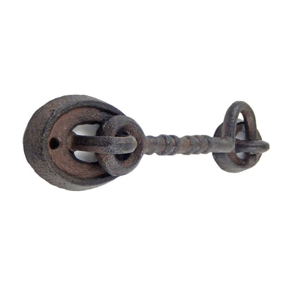Cast Iron Swivel Hook & Eye Door Latch Hasp Gate Hardware Antique Style 6" Arm