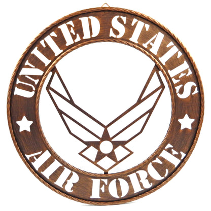 United States Military Metal Laser Cut-Out Wall Decor Signs All Branches 17 1/2 inch