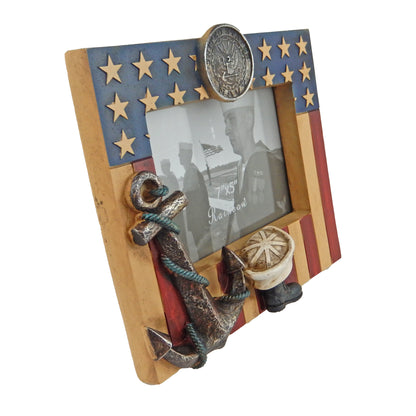 Rustic Navy Seal Anchor American Flag Military 5 x 7 inch Picture Photo Frame