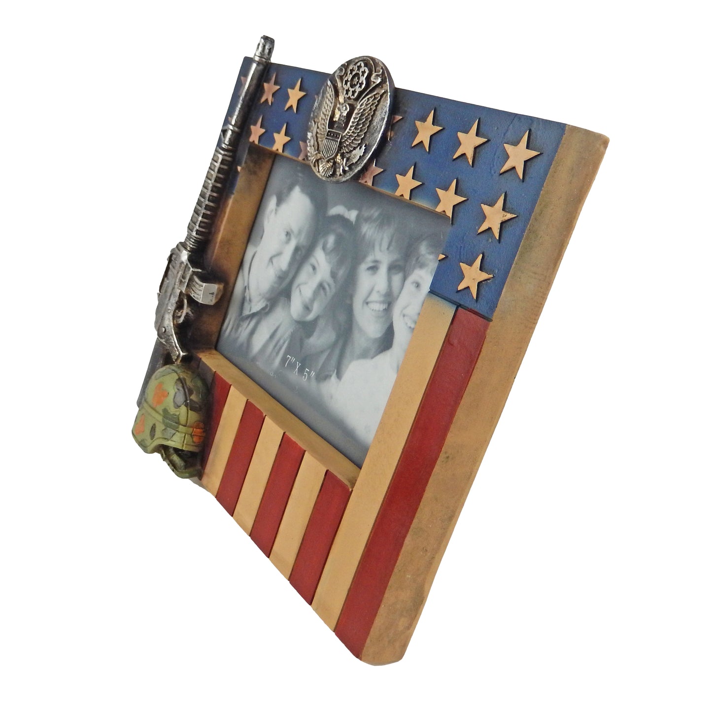 American Flag Army Seal 5 x 7 inch Picture Photo Frame Helmet Eagle Rifle