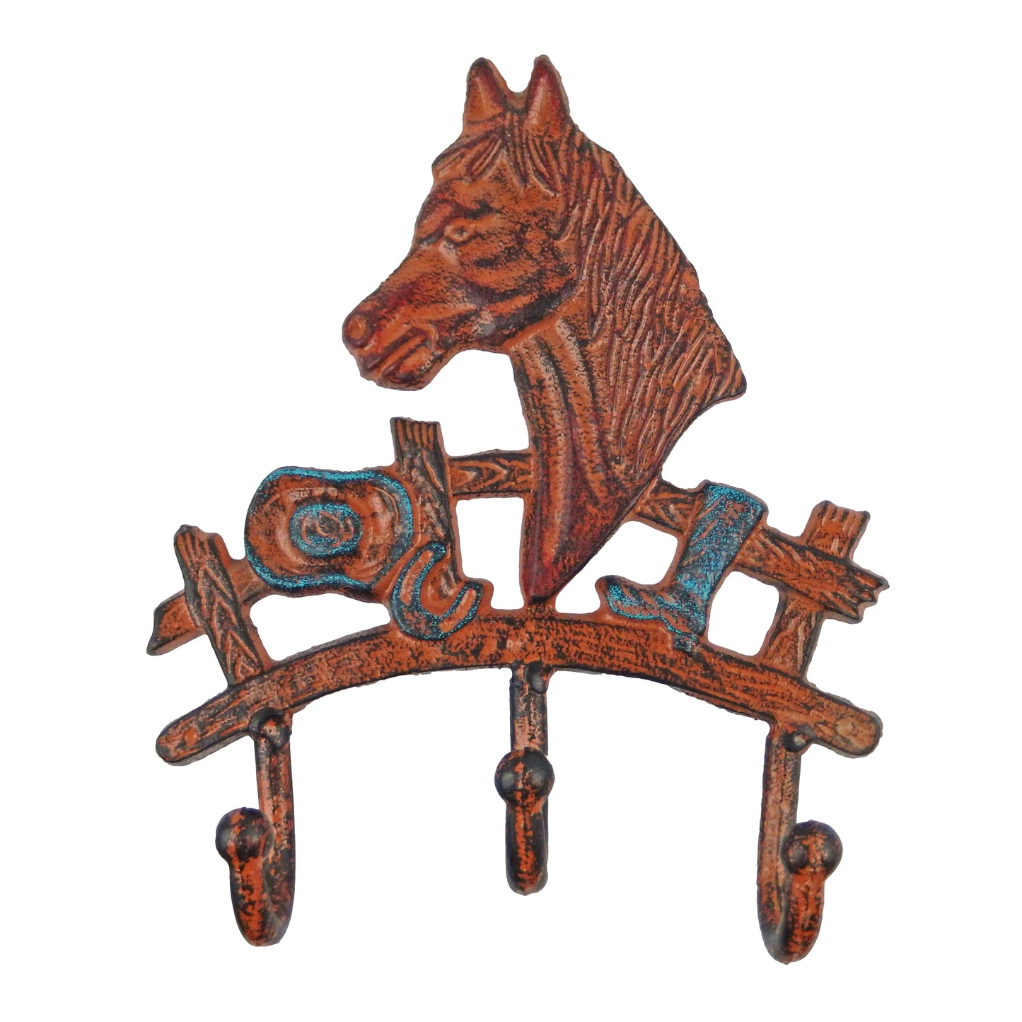 Rustic Western Heavy Cast Iron Horse Head Wall Hook Rack Key Towel Coat Hanger