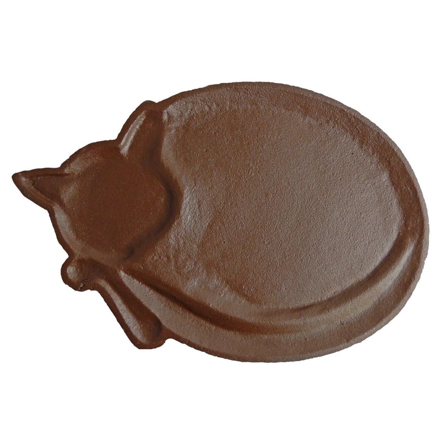 Cast Iron Cat Stepping Stone Garden Yard Flower Bed Decor Rustic Brown 11 inch