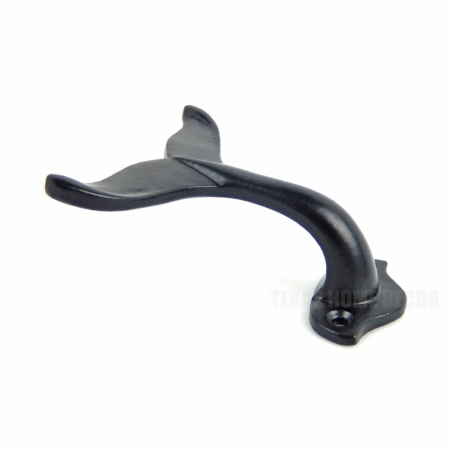 Whale Tail Wall Hook Cast Iron Nautical Coat Towel Hanger Black Powder Coated