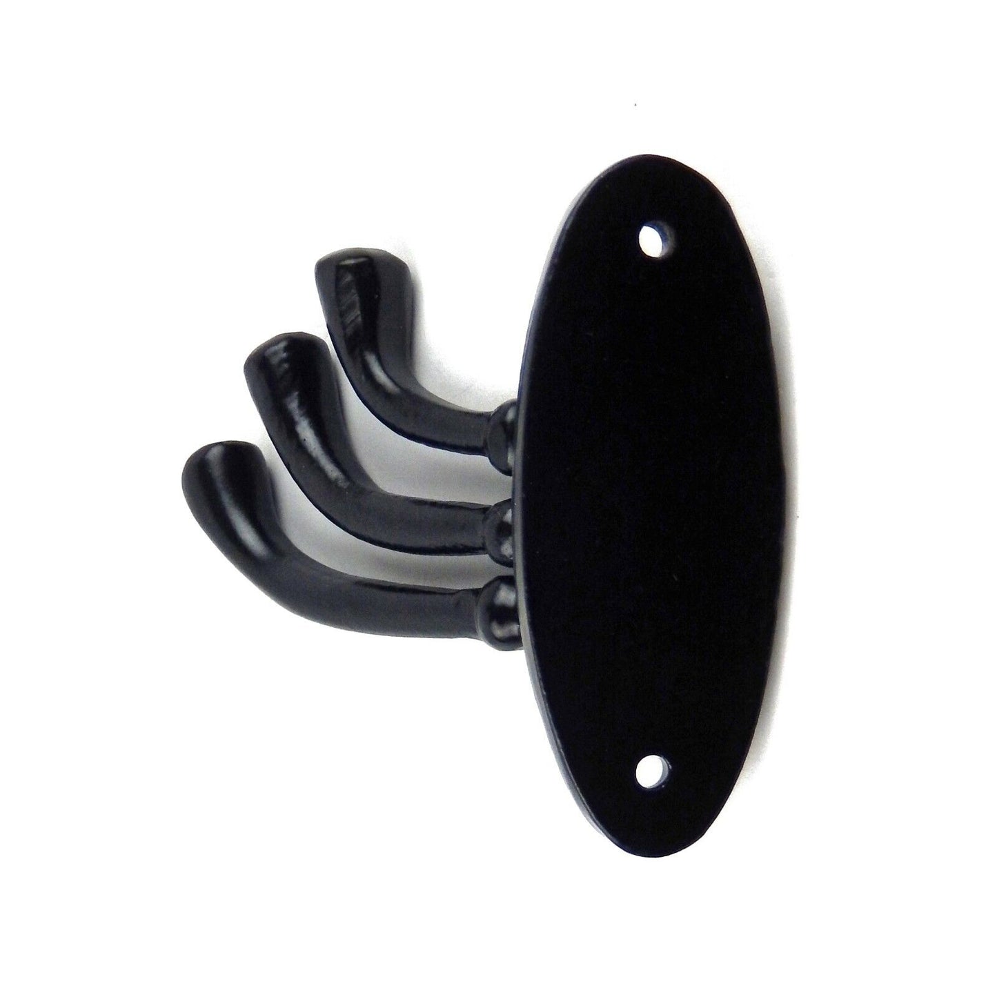 Cast Iron 3 Arms Swivel Wall Hook Behind Door Purse Towel Coat Hanger Black