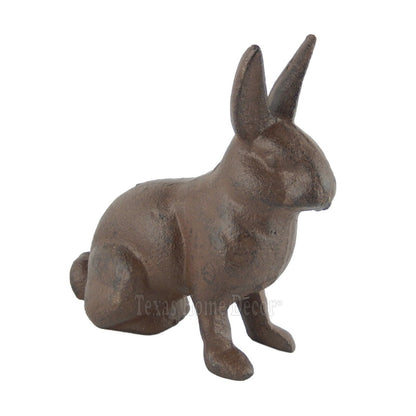 Bunny Rabbit Figurine Statue Cast Iron Rustic Garden Yard Patio Decor 4 1/2 inch