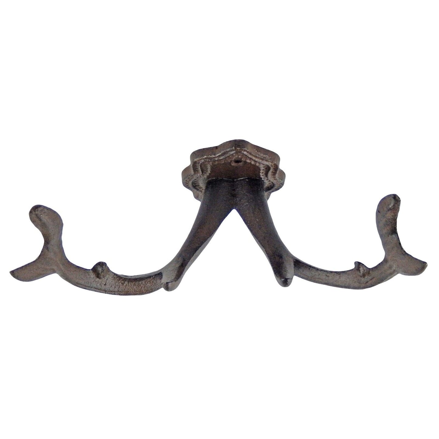 Large Cast Iron Deer Buck Antler Wall Hook Hat Coat Rack Cabin Lodge Decor Brown