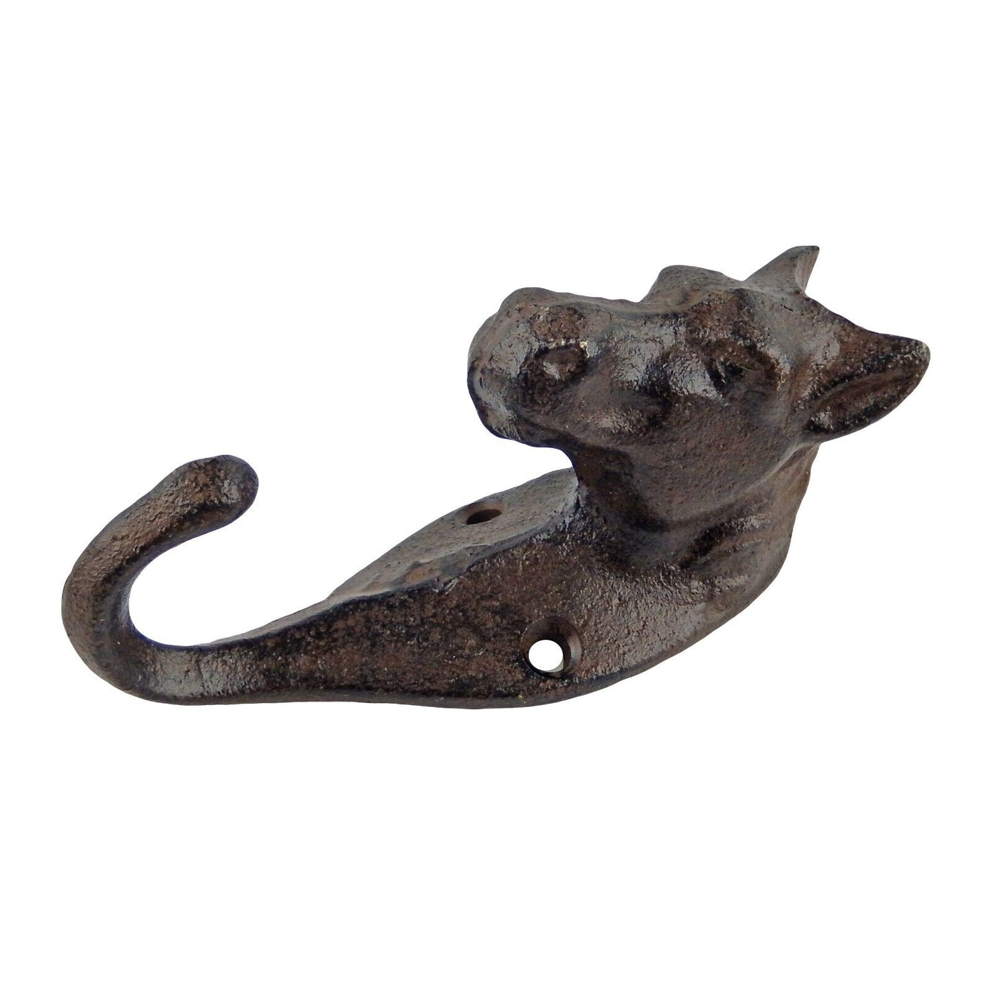 Small Western Horse Head Cast Iron Door Wall Hook Key Towel Coat Hanger Brown