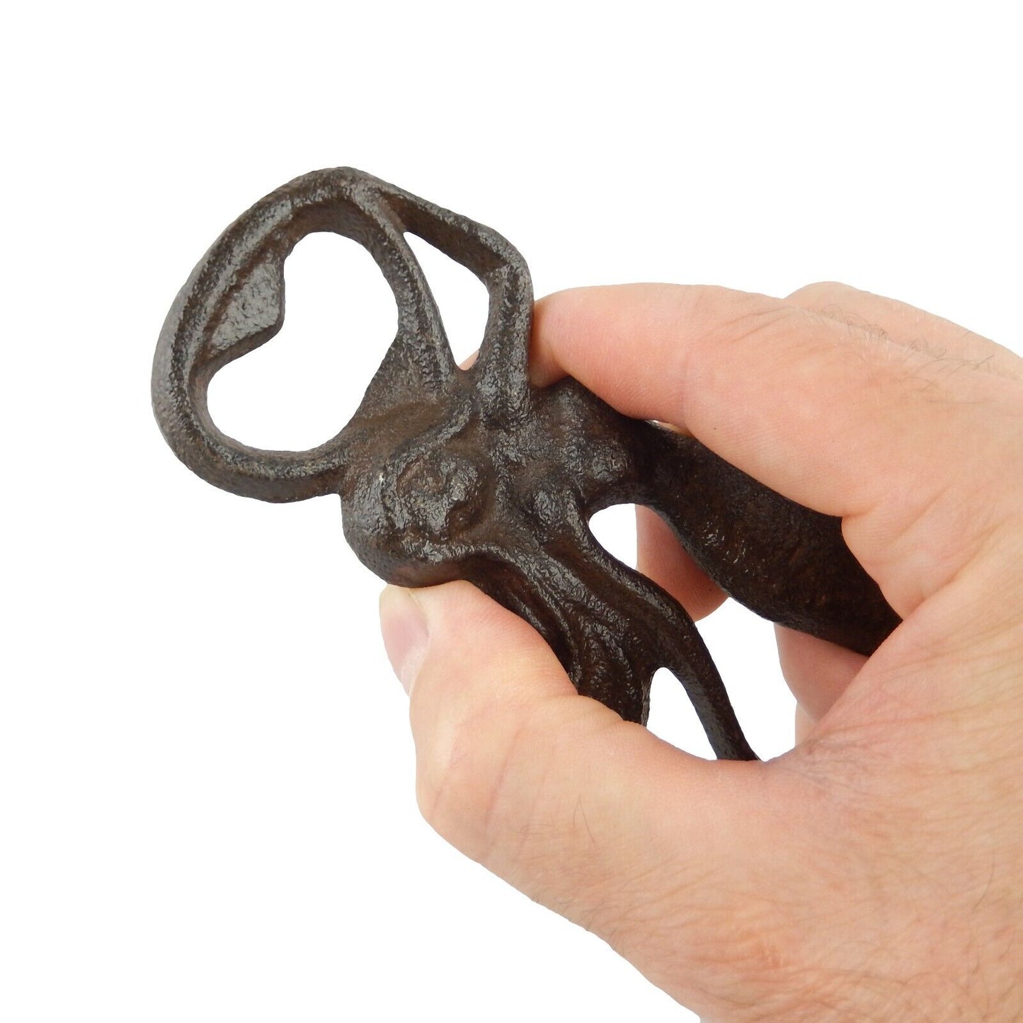 Nautical Cast Iron Mermaid Handheld Beer Soda Bottle Opener Rustic Brown 5.5 in