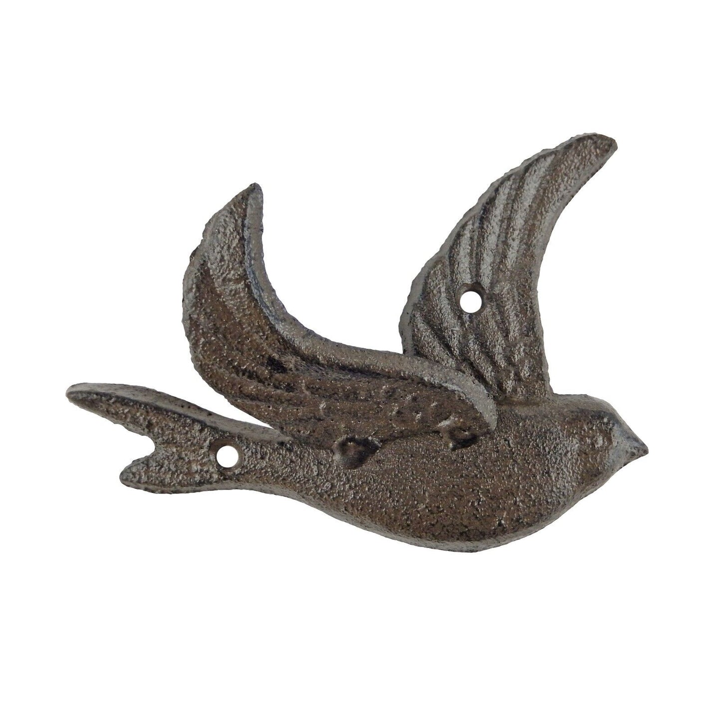 Cast Iron Flying Bird Wing Wall Hook Towel Coat Hanger Rustic Antique Brown