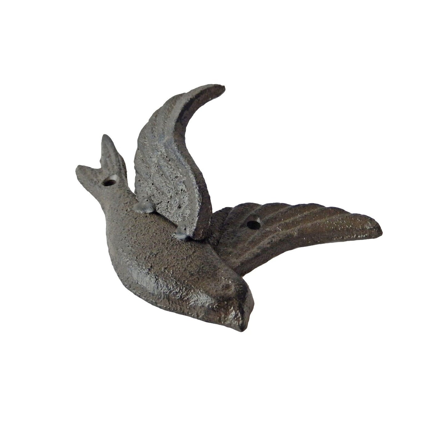 Cast Iron Flying Bird Wing Wall Hook Towel Coat Hanger Rustic Antique Brown