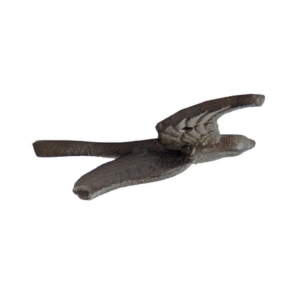 Cast Iron Flying Bird Wing Wall Hook Towel Coat Hanger Rustic Antique Brown