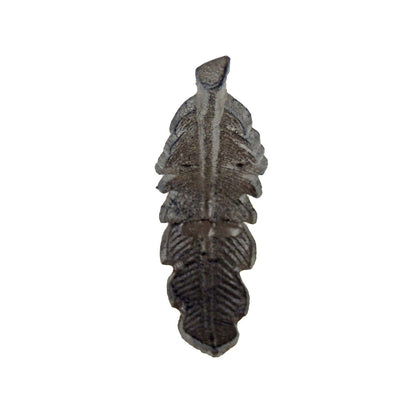Cast Iron Bird Feather Wall Hook Coat Towel Door Hanger Rustic Brown Patina 6 in