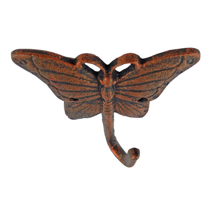 Metal Butterfly Wall Hook Cast Iron Key Towel Coat Hanger Rustic Copper Finish