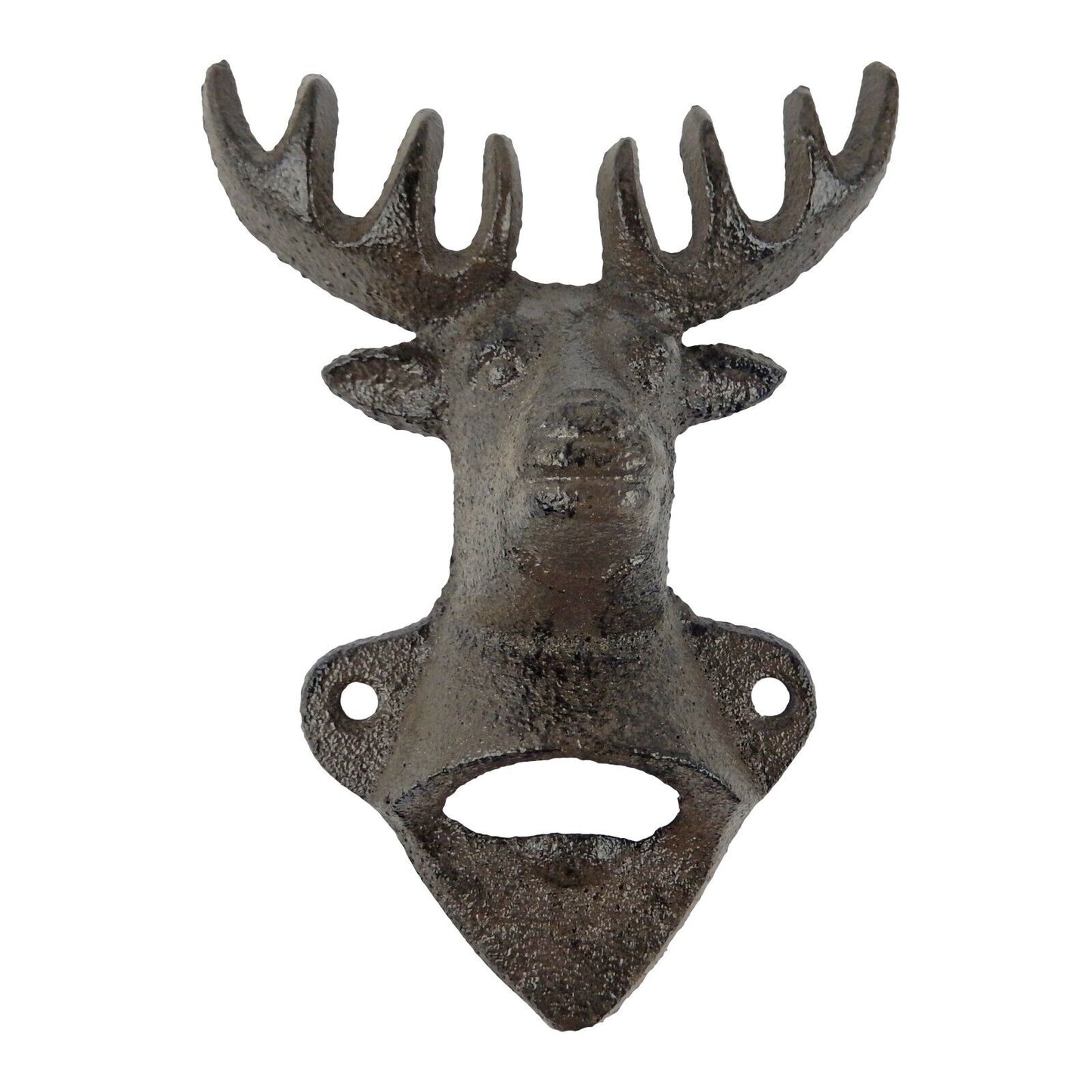 Rustic Cast Iron Deer Buck Beer Soda Bottle Opener Wall Mounted Cabin Lodge Bar