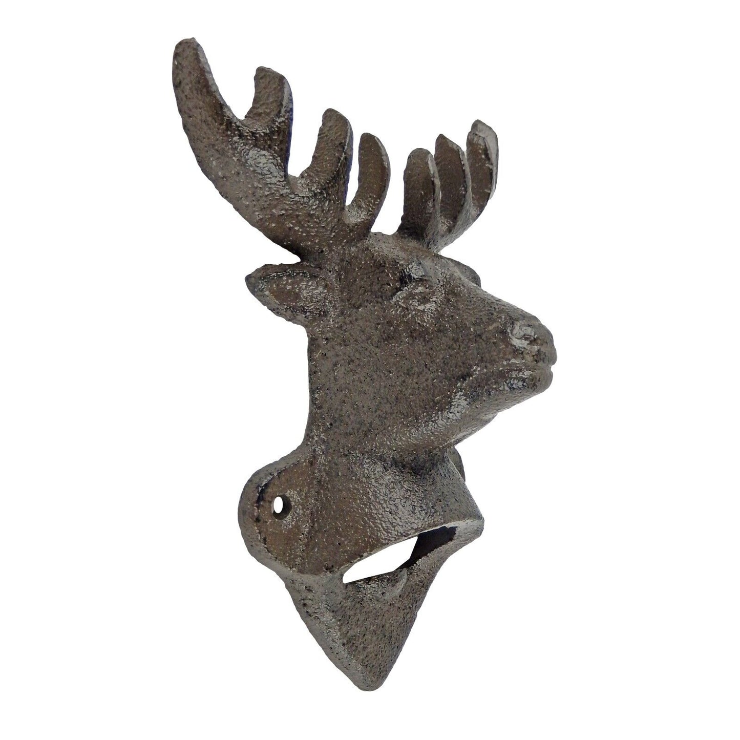 Rustic Cast Iron Deer Buck Beer Soda Bottle Opener Wall Mounted Cabin Lodge Bar