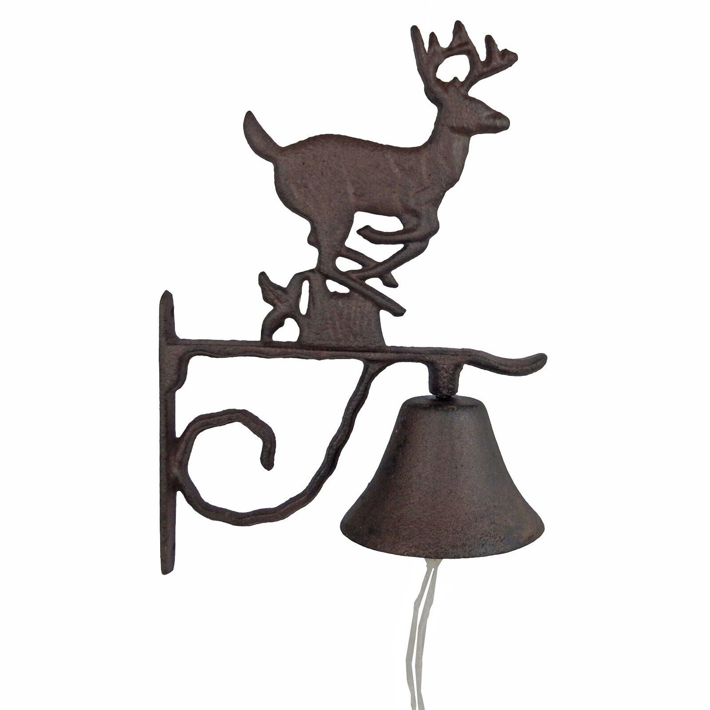 Large Deer Dinner Bell Heavy Duty Cast Iron Antique Brown Finish Cabin Decor