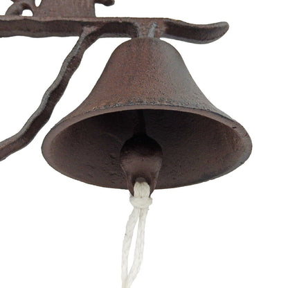 Large Deer Dinner Bell Heavy Duty Cast Iron Antique Brown Finish Cabin Decor