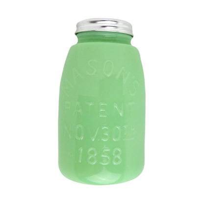 Jadeite Green Depression Style Glass Mason Jar Vintage Style Canister 5.5" Tall