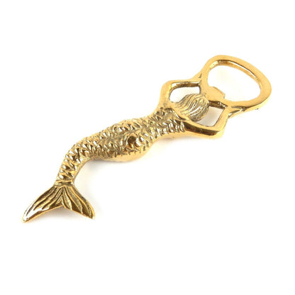 Brass Mermaid Beer Soda Bottle Opener Handheld Nautical Beach House Kitchen Bar