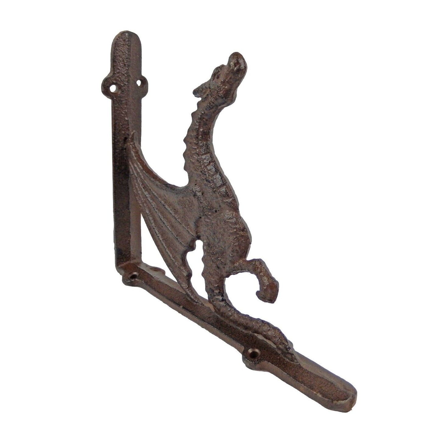 2 Rustic Cast Iron Dragon Shelf Brackets Corner Braces Entryway Door Accent