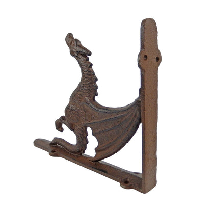 2 Rustic Cast Iron Dragon Shelf Brackets Corner Braces Entryway Door Accent