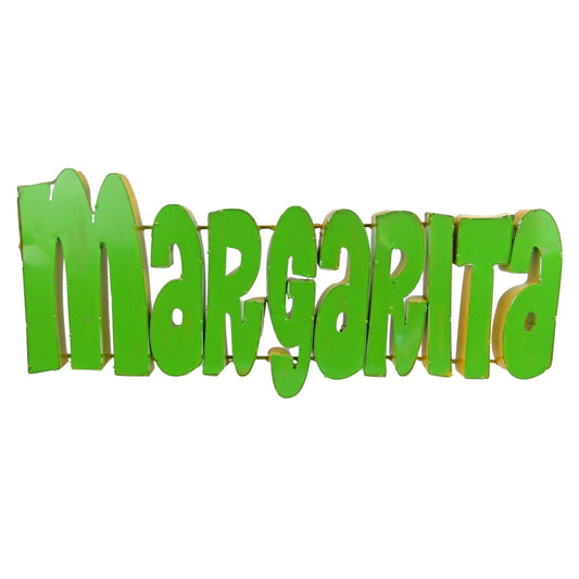 XL Margarita Recycled Metal Sign Colorful Mexican Bar Cantina Wall Decor 27.5 inch