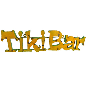 Tiki Bar Recycled Metal Sign Colorful Man Cave Bar Cantina Wall Decor 29 inch